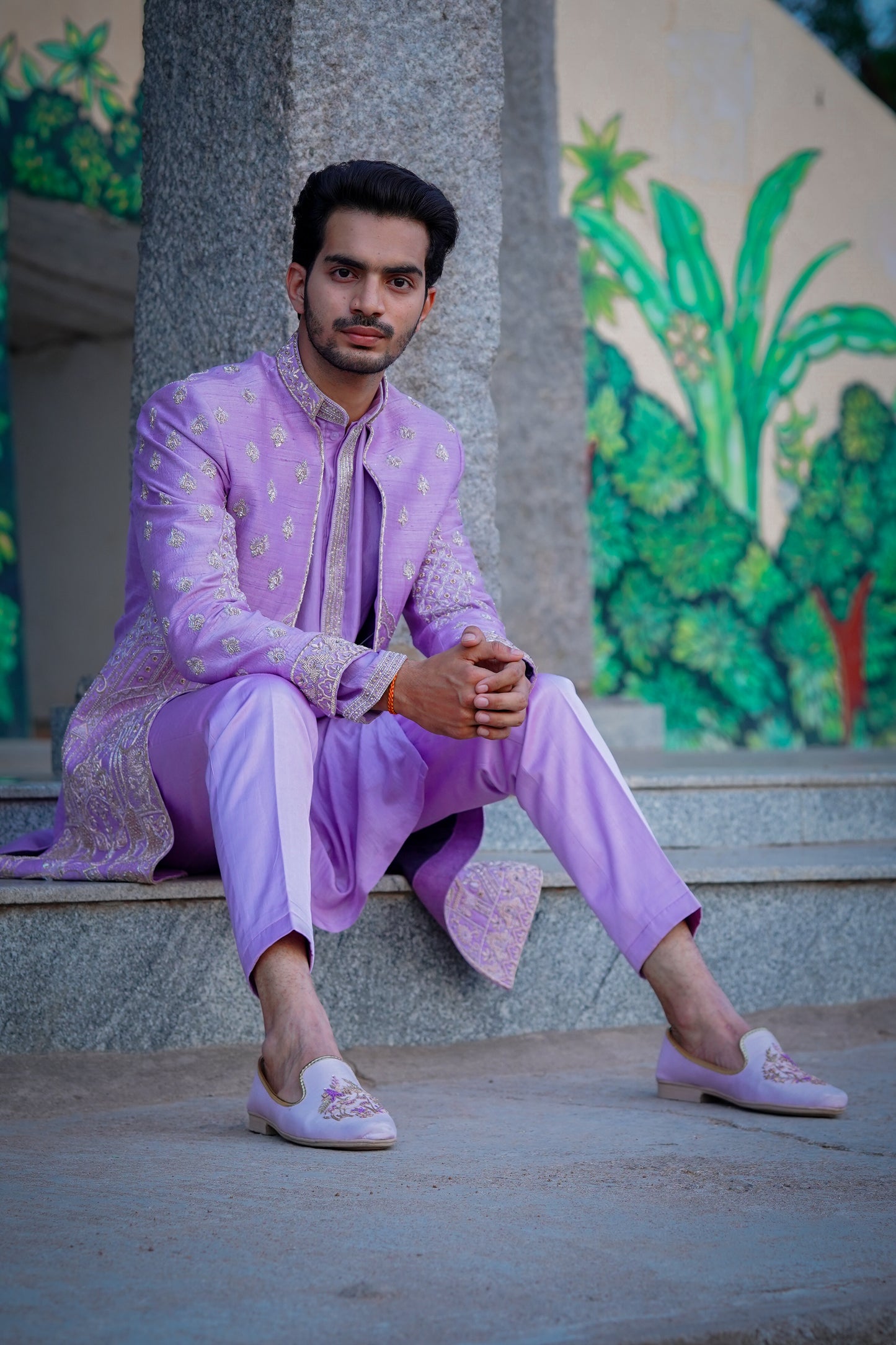 Vahana Ref Indo-Western with dupion kurta and twill silk puna pant