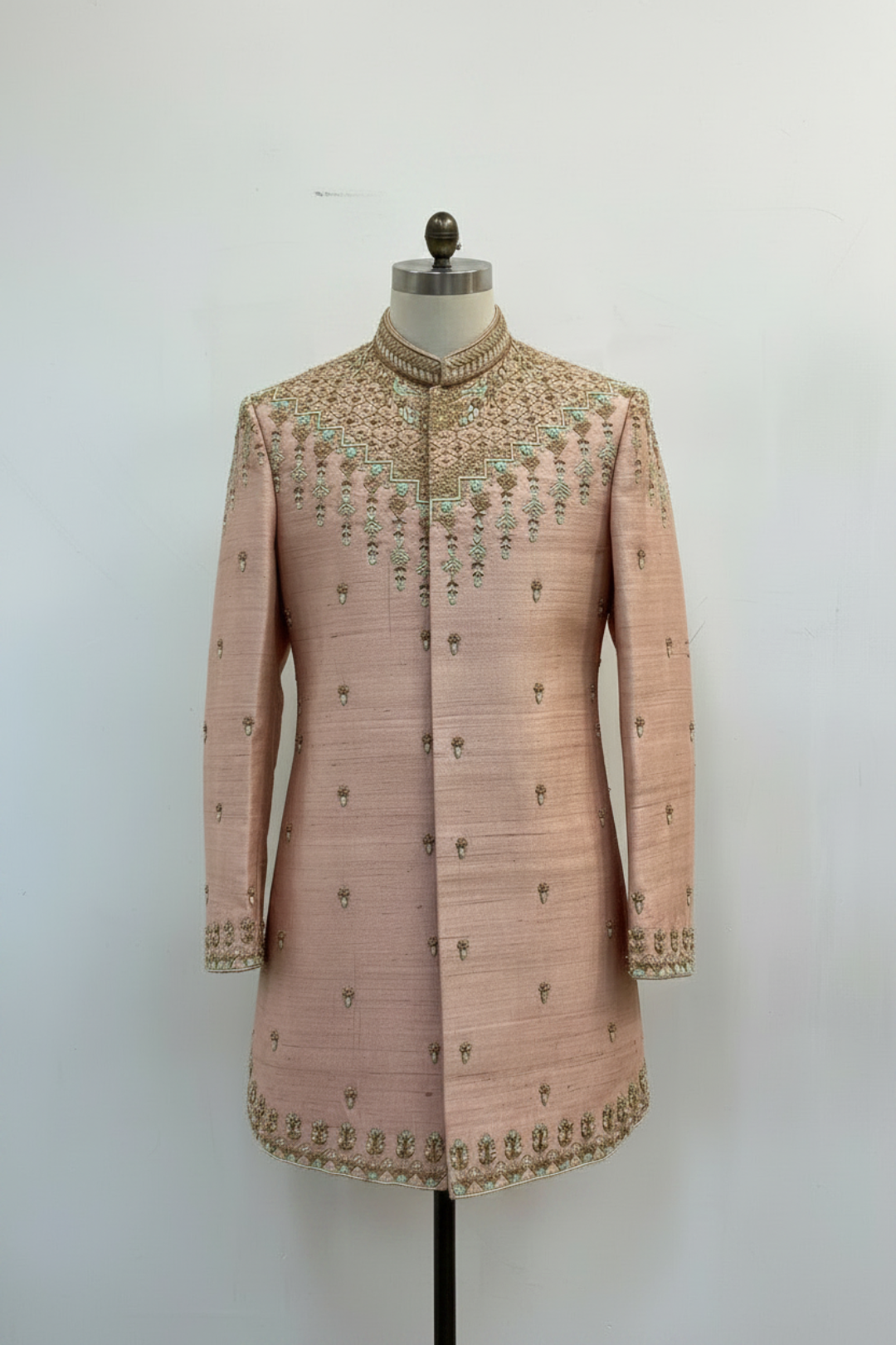 Premium Blush Pink Wedding Sherwani for Men with Embroidery