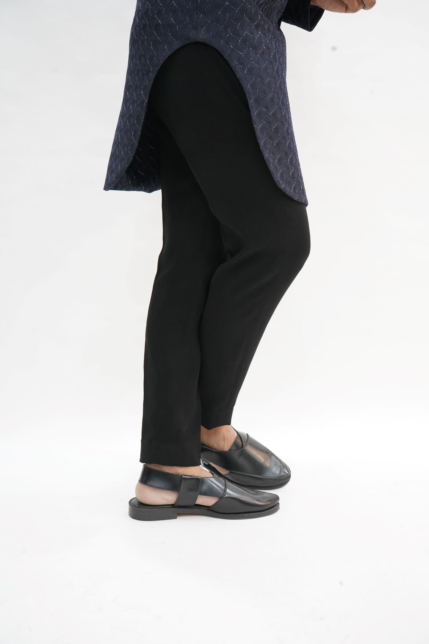 Navy Blue with Deep Apple Cut Bottom