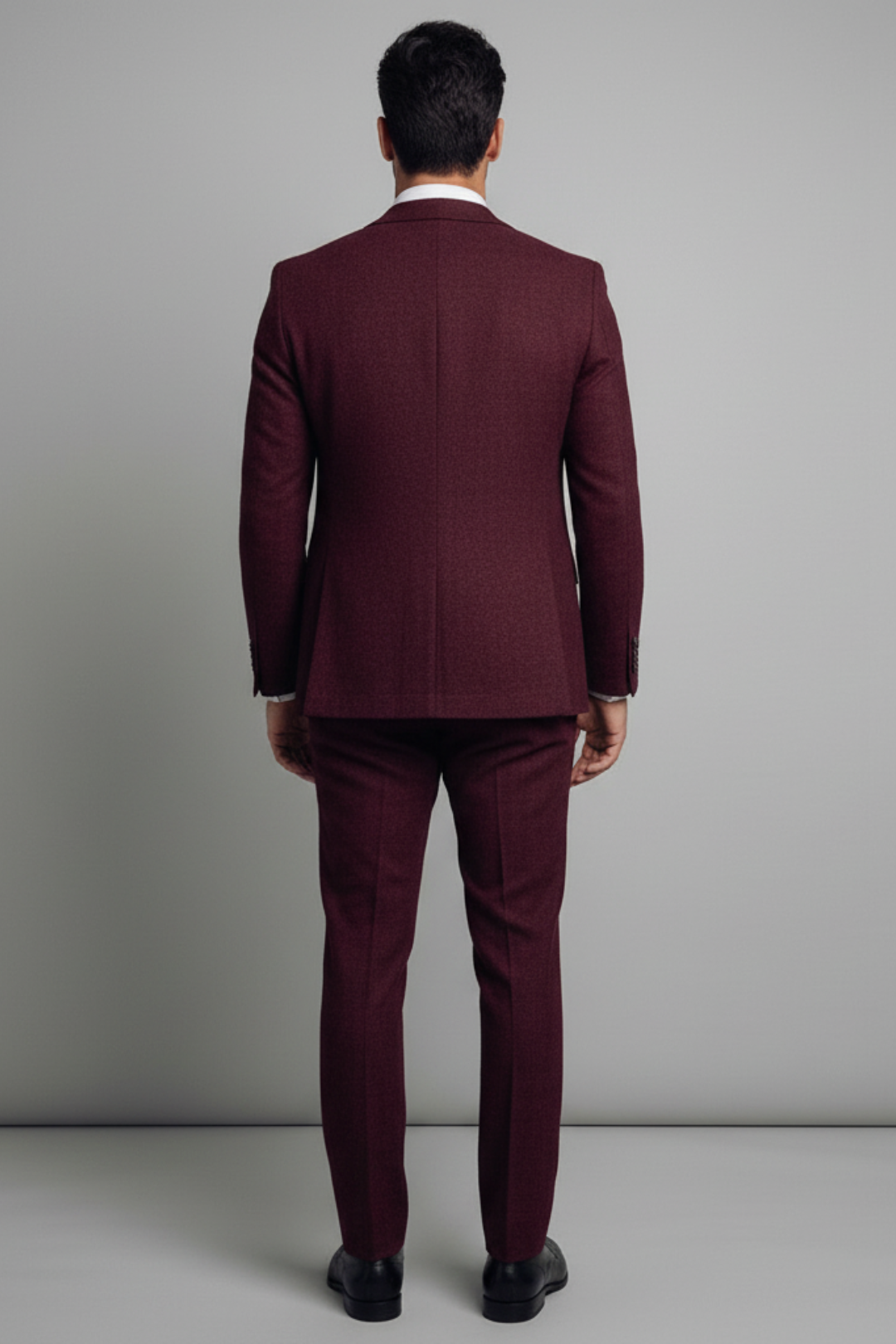 Burgundy Three Piece Suit for Men – Premium Slim Fit Wedding & Party Wear Suit with Brown Waistcoat
