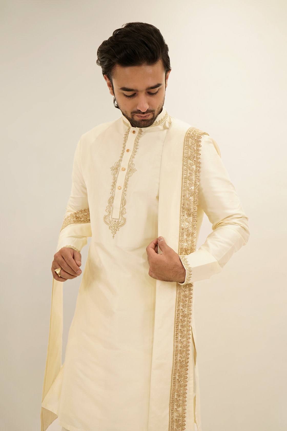 Badla Work Immitation Pattu kurta