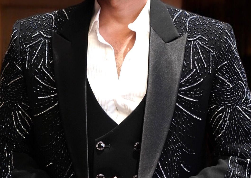 Italian Black Wool-Crepe Tuxedo