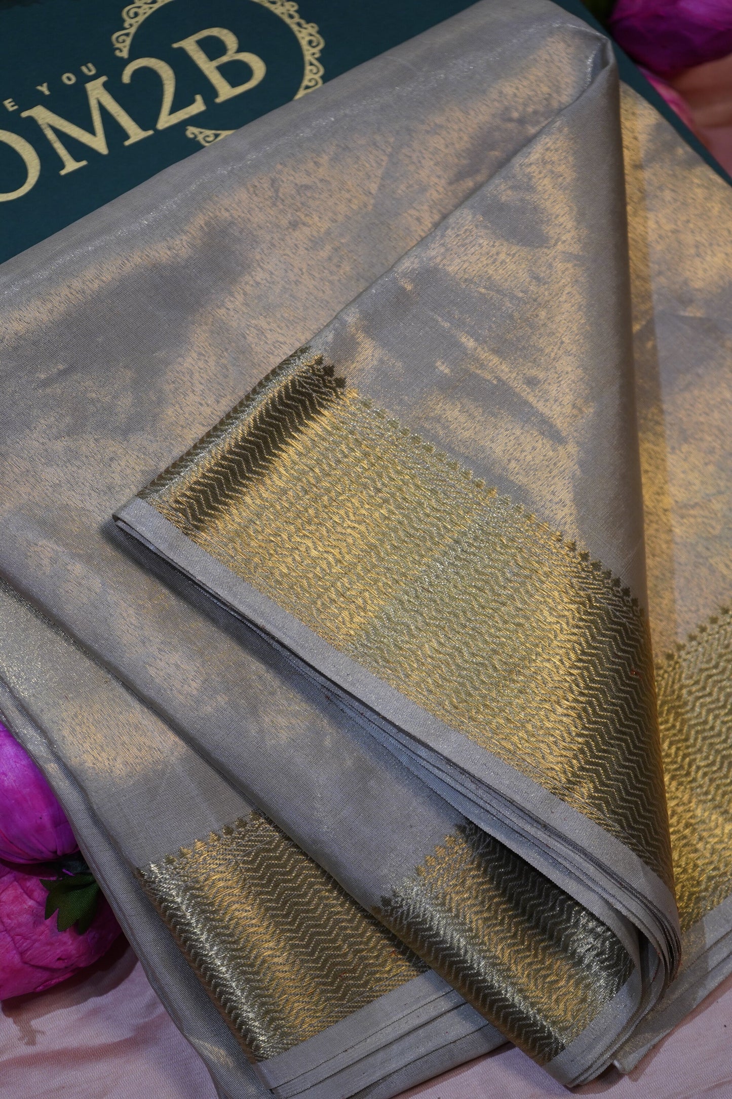 Men’s Kanchi Tissue Pancha Set Dull Champagne Gold