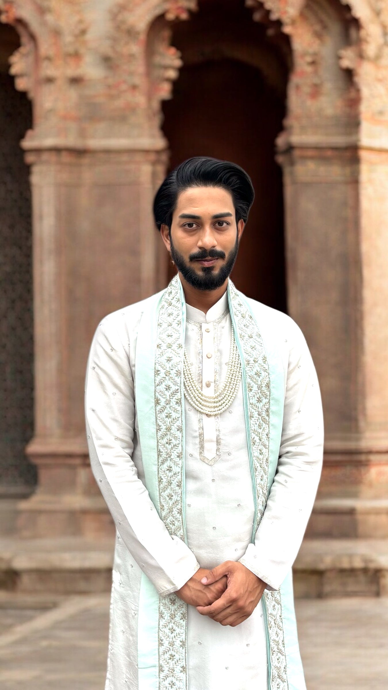 Silver Tissue Pattu Kurta With Minimal Embroidery