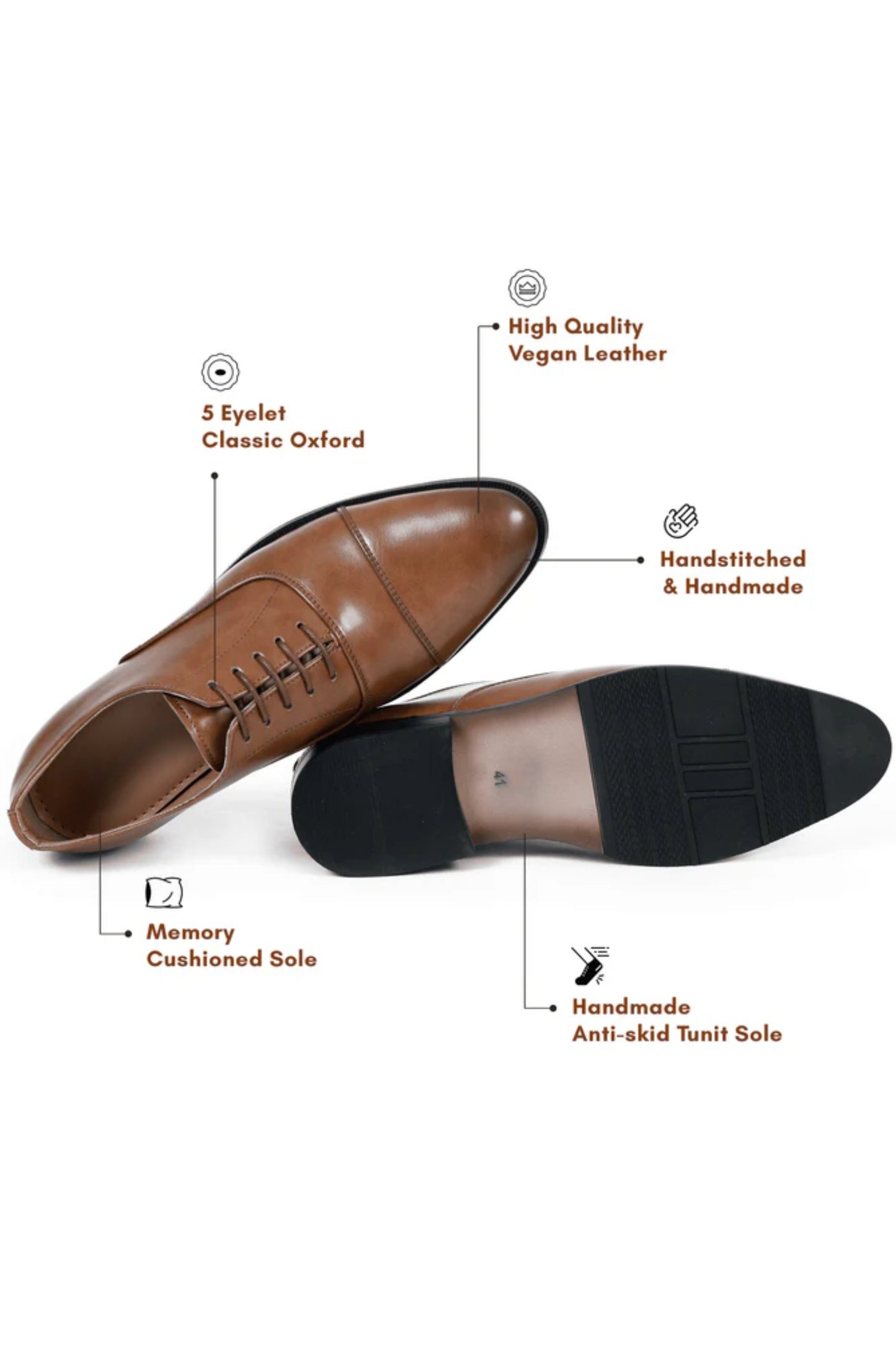 Burnish Brown Tan Oxford Shoes