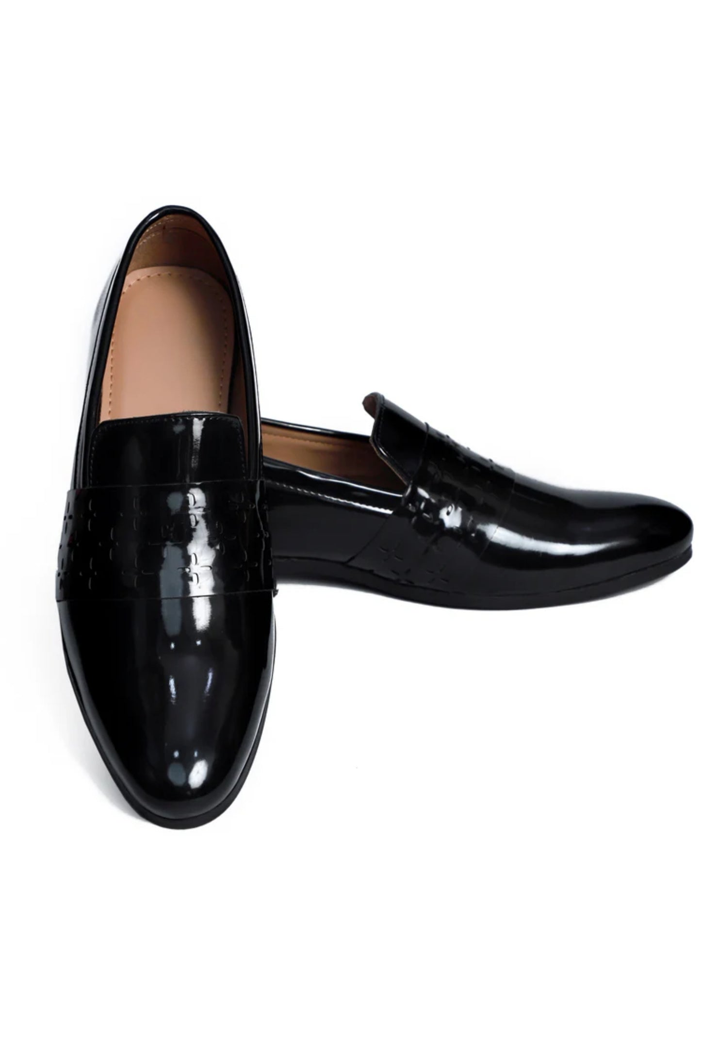 Black Patent Designer Vamp Loafers