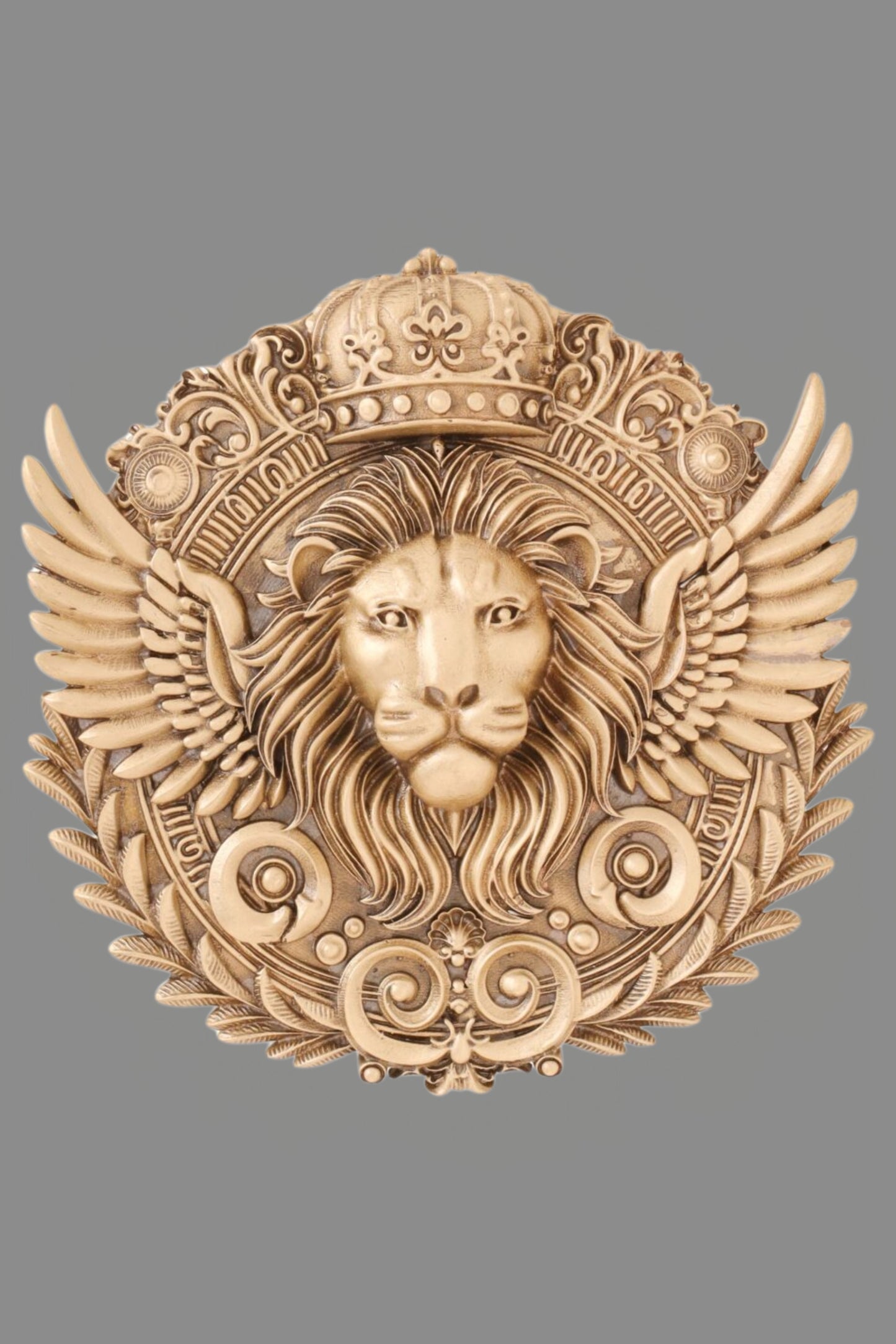 Regal Lion Crest Brooch