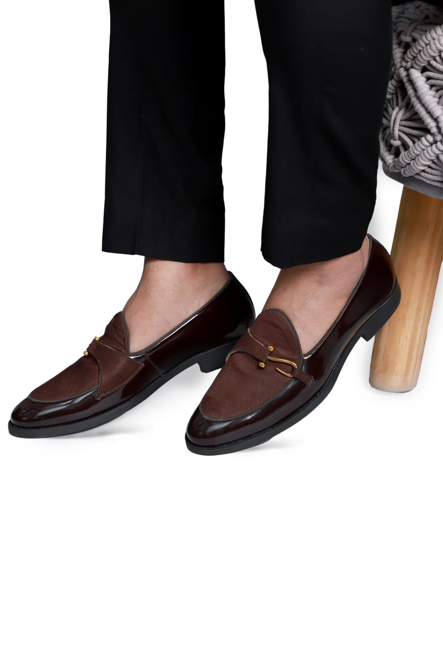 Brown Patent Dazzle Hooked Loafers