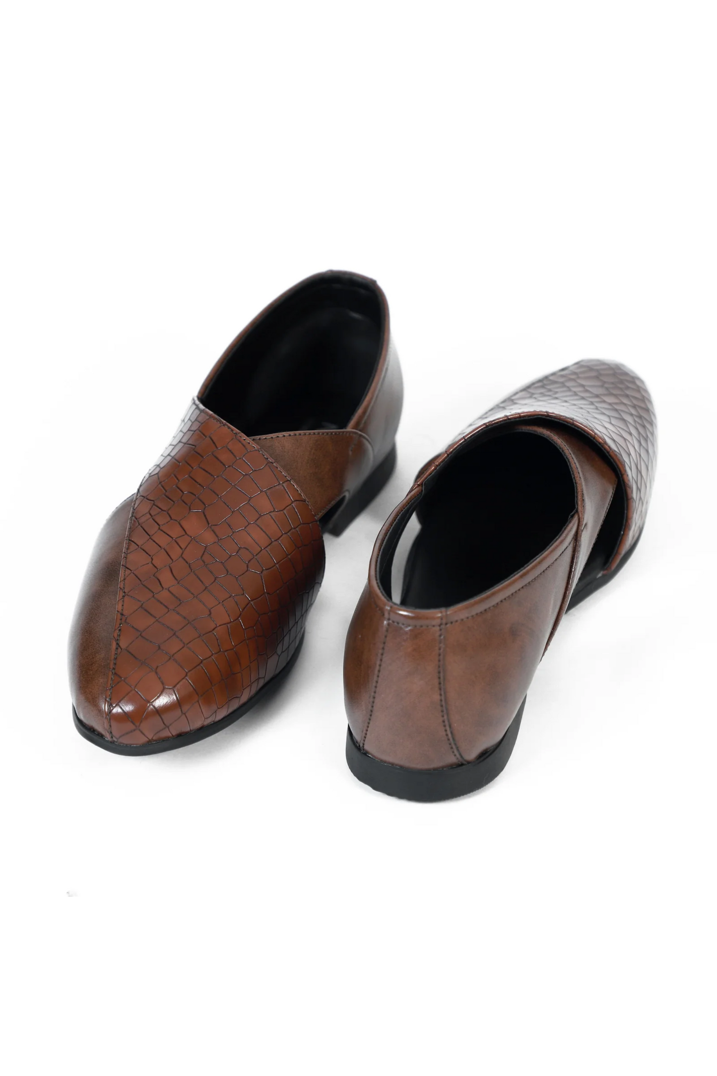 Brown Croc Ethnic Peshawari Sandal