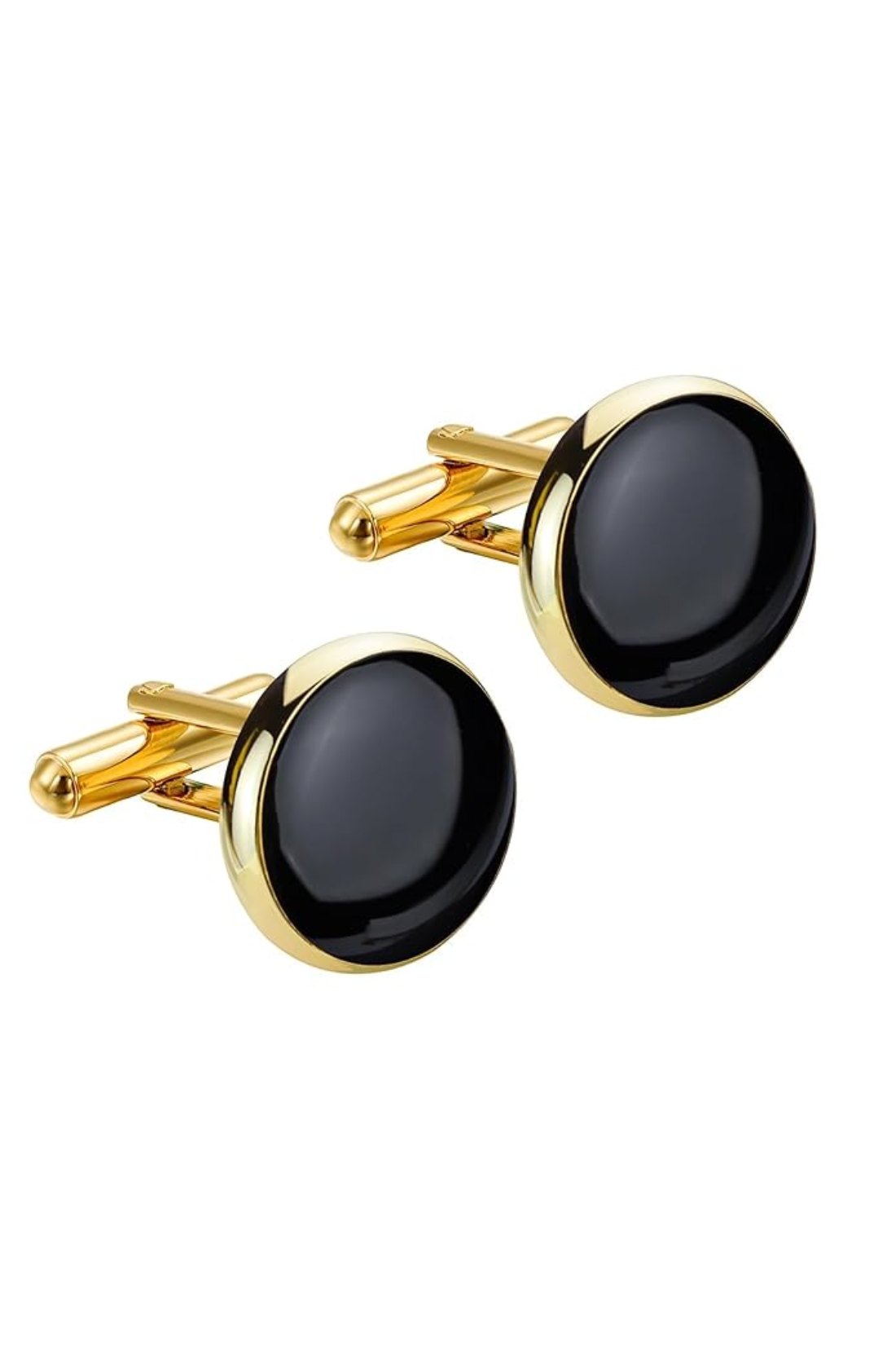Gold Plated Black Cufflinks