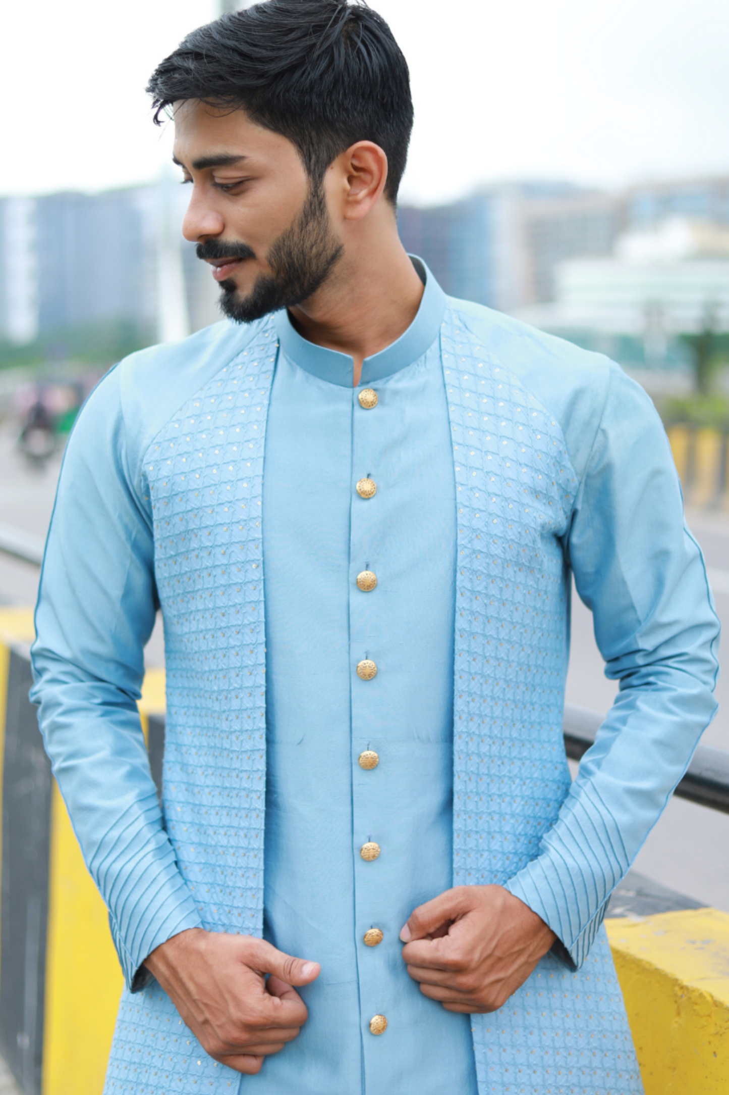 Blue Indo- Western Kurta