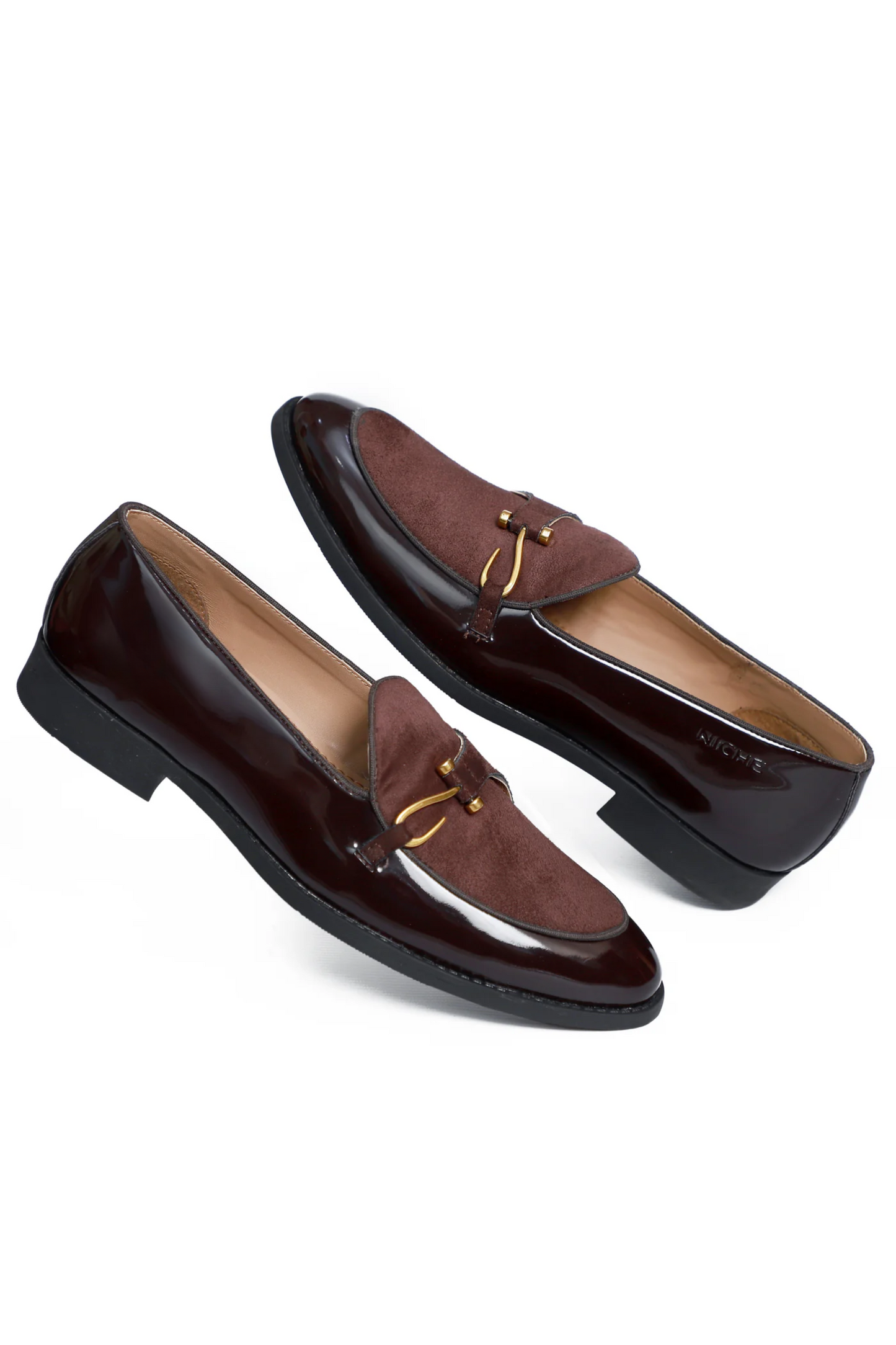 Brown Patent Dazzle Hooked Loafers