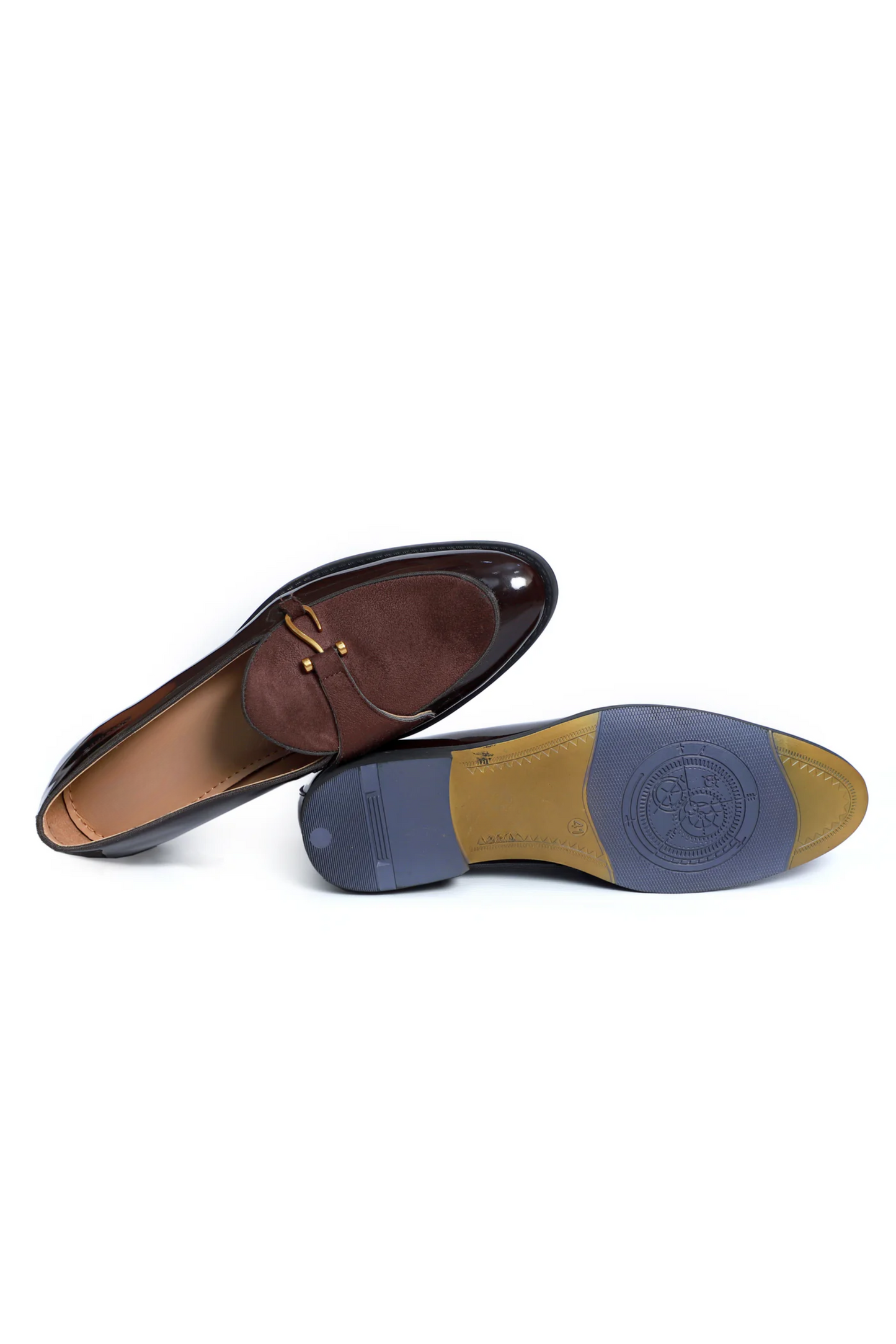 Brown Patent Dazzle Hooked Loafers