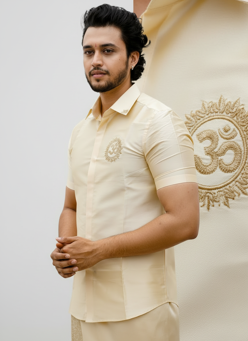 "OM" - Pattu Shirt 🕉️