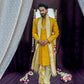 Mustard Yellow Sherwani with boota work