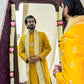 Mustard Yellow Sherwani with boota work