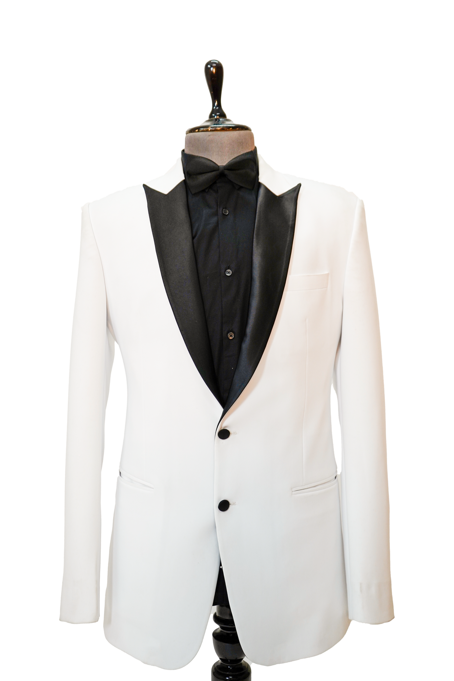 Classic White 2-Piece  Tuxedo with black peak lapel