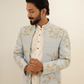 Cherry Blossom Inspired Blue Open Jacket