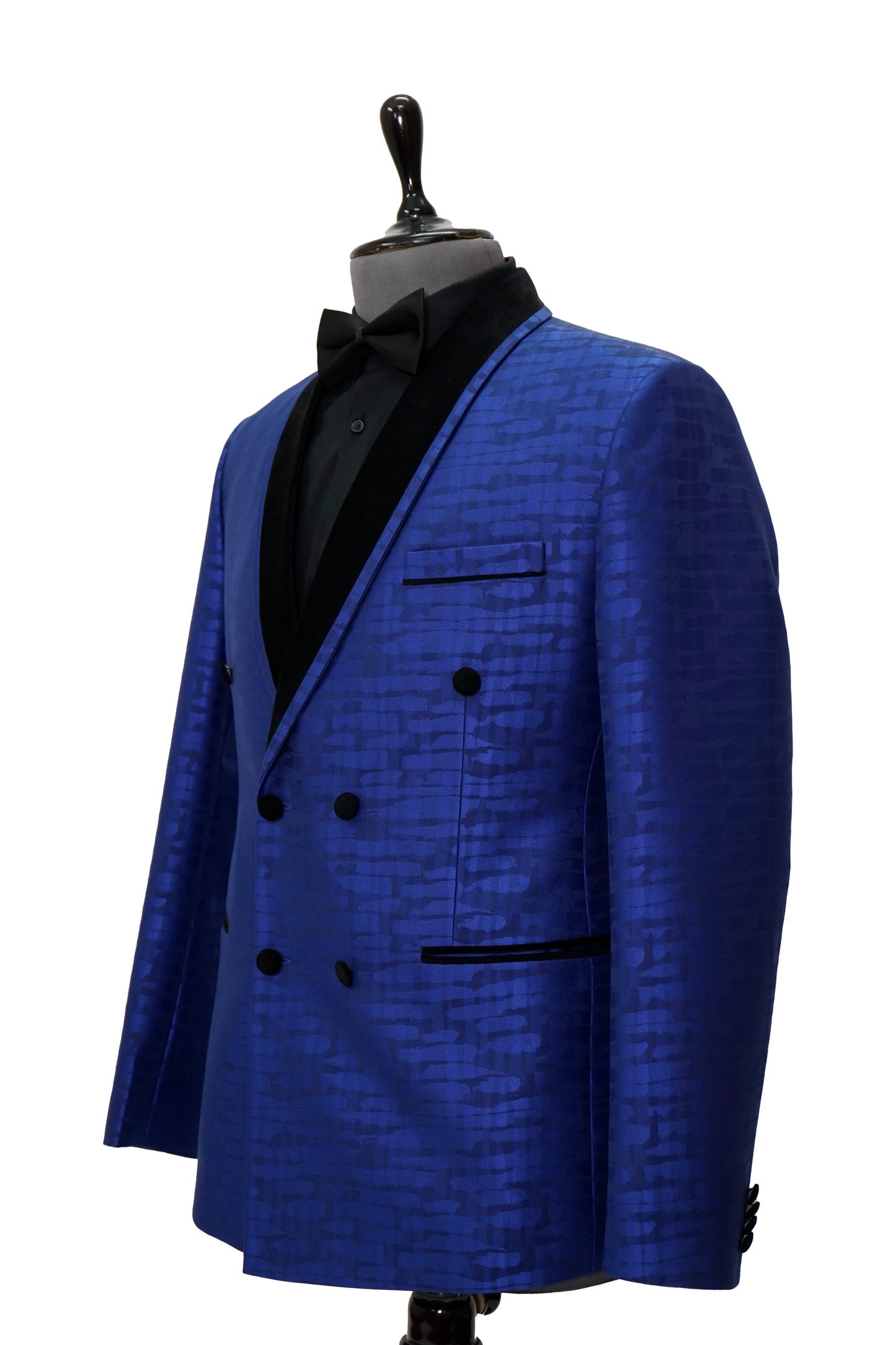 Royal Blue double breasted jacquard 2-piece tuxedo