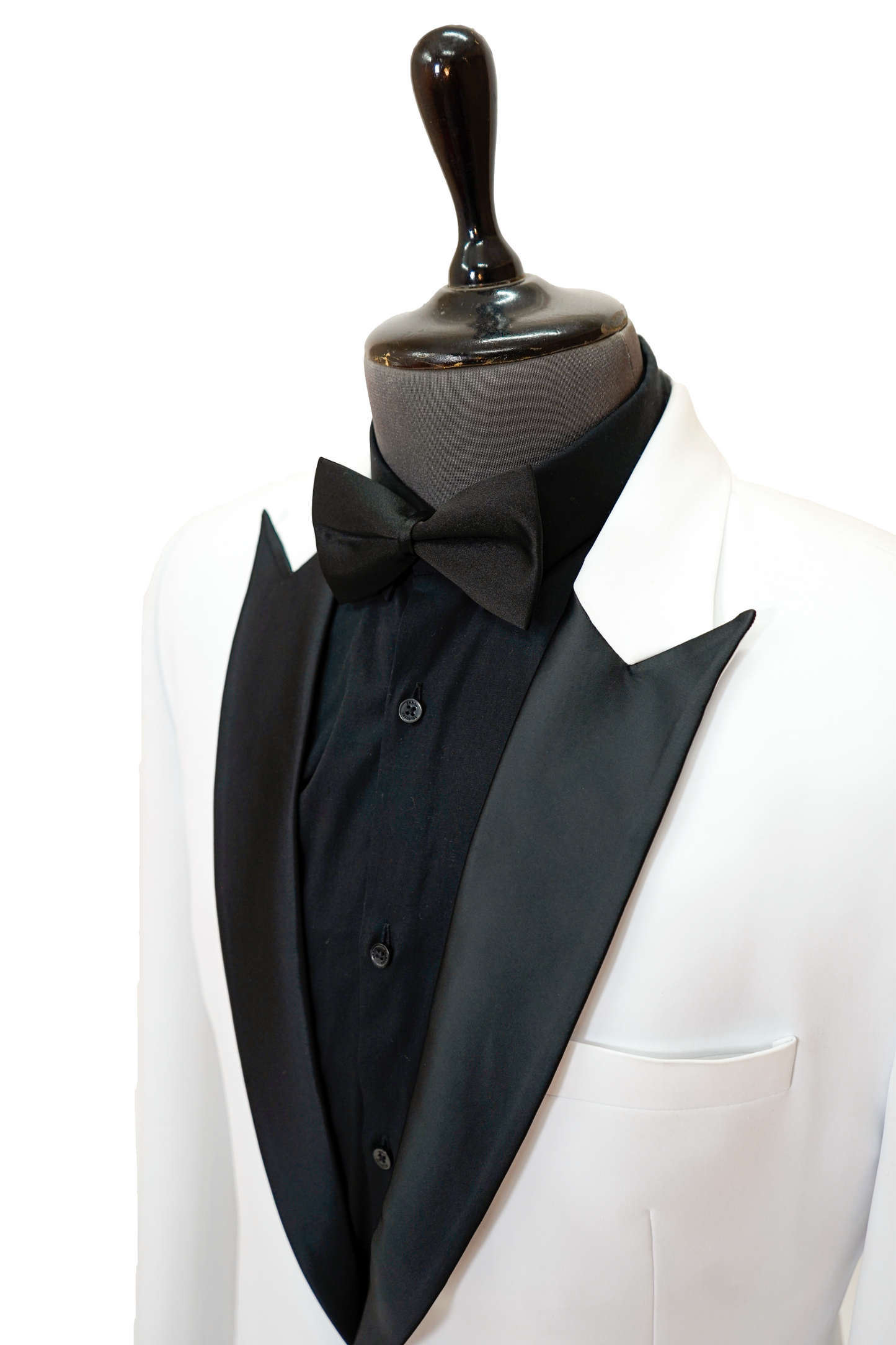 Classic White 2-Piece  Tuxedo with black peak lapel