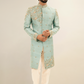 Floral Embroided Pure Raw Silk Sherwani