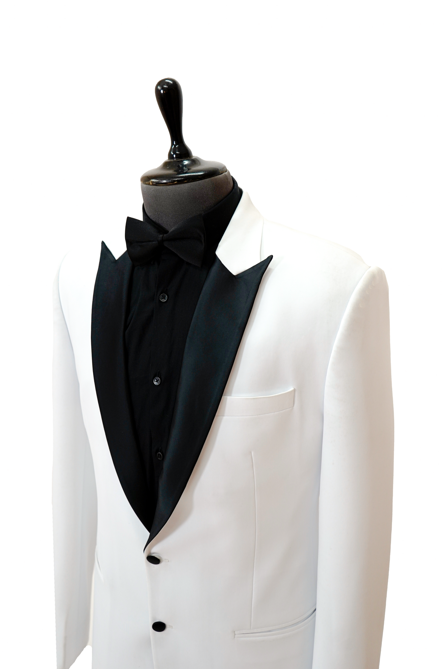 Classic White 2-Piece  Tuxedo with black peak lapel