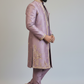Dusty Lavender Embroidered Indo-Western Sherwani Set for Men | Designer Wedding Wear