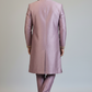 Dusty Lavender Embroidered Indo-Western Sherwani Set for Men | Designer Wedding Wear