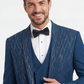 Teal Blue Designer 3-Piece Suit for Men – Slim Fit Embellished Wedding & Reception Wear