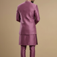 Men’s Designer Purple Indo-Western Set with Floral Motifs