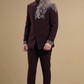 Men’s Luxury Wine Indo-Western Jacket & Trouser Set
