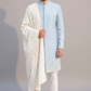 Ice blue designer sherwani