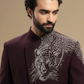 Men’s Luxury Wine Indo-Western Jacket & Trouser Set