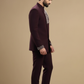 Men’s Luxury Wine Indo-Western Jacket & Trouser Set