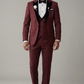 Burgundy Tuxedo Suit for Men with Black Lapel – Designer Wedding & Formal Wear