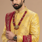 Men’s Mustard Yellow Embroidered sherwani Dhoti Set with Dupatta