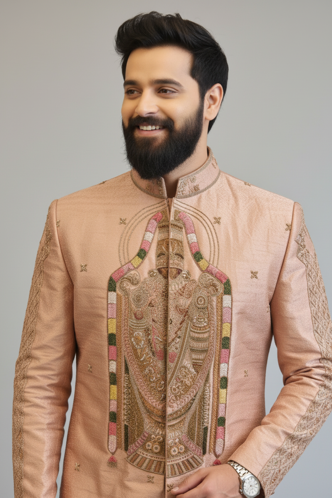 Gold Traditional Sherwani with Dhoti Set for Men – Royal Wedding & Groom Wear