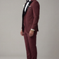 Burgundy Tuxedo Suit for Men with Black Lapel – Designer Wedding & Formal Wear