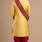 Men’s Mustard Yellow Embroidered sherwani Dhoti Set with Dupatta