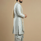 Men’s Powder Blue Embroidered Kurta Dhoti Set with Stole