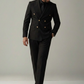 Black Double Breasted Suit for Men with Gold Buttons – Premium Wedding & Formal Wear