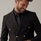 Black Double Breasted Suit for Men with Gold Buttons – Premium Wedding & Formal Wear