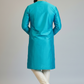 Men’s Sky Blue Self-Textured Embroidered Kurta Set | Premium Ethnic & Festive Wear