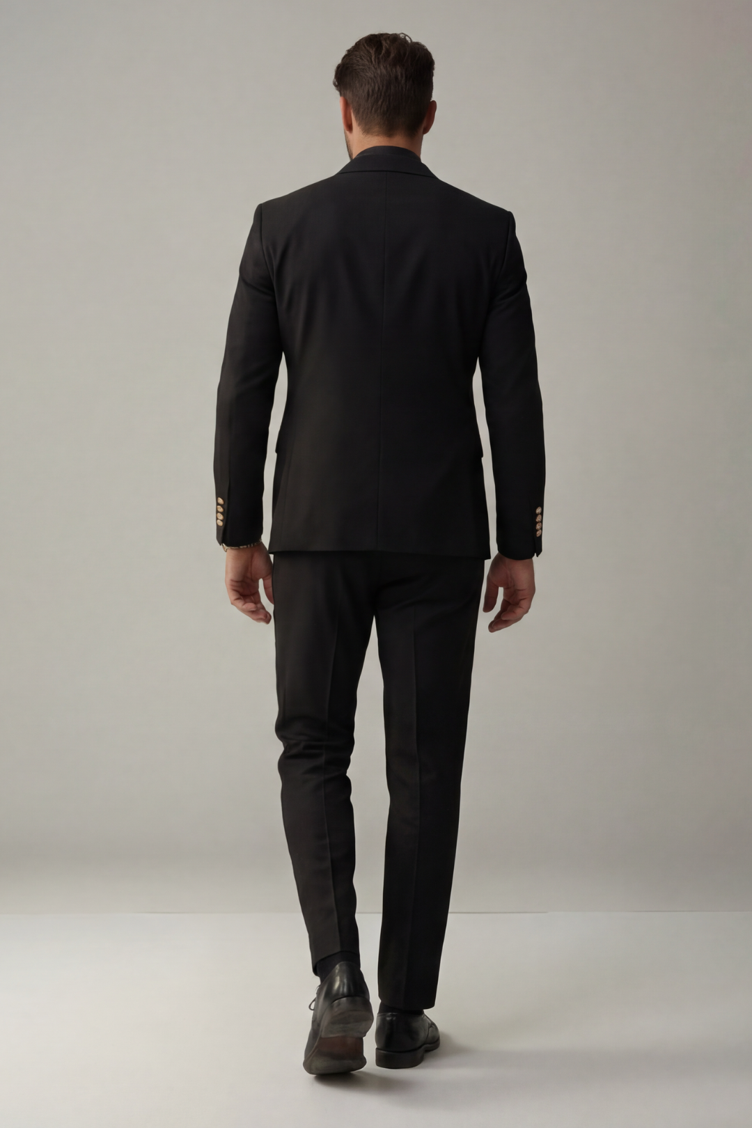 Black Double Breasted Suit for Men with Gold Buttons – Premium Wedding & Formal Wear