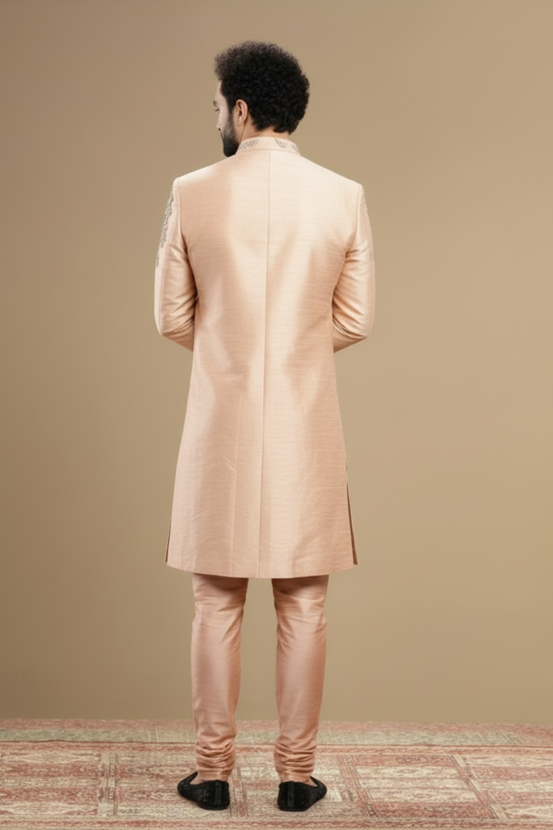 Men’s Luxury Peach Sherwani for Wedding & Festive Wear