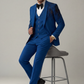 Teal blue 5- piece tuxedo with curtdana embroidery