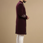 Men’s Wine Embroidered Indo-Western Sherwani Set