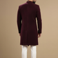 Men’s Wine Embroidered Indo-Western Sherwani Set