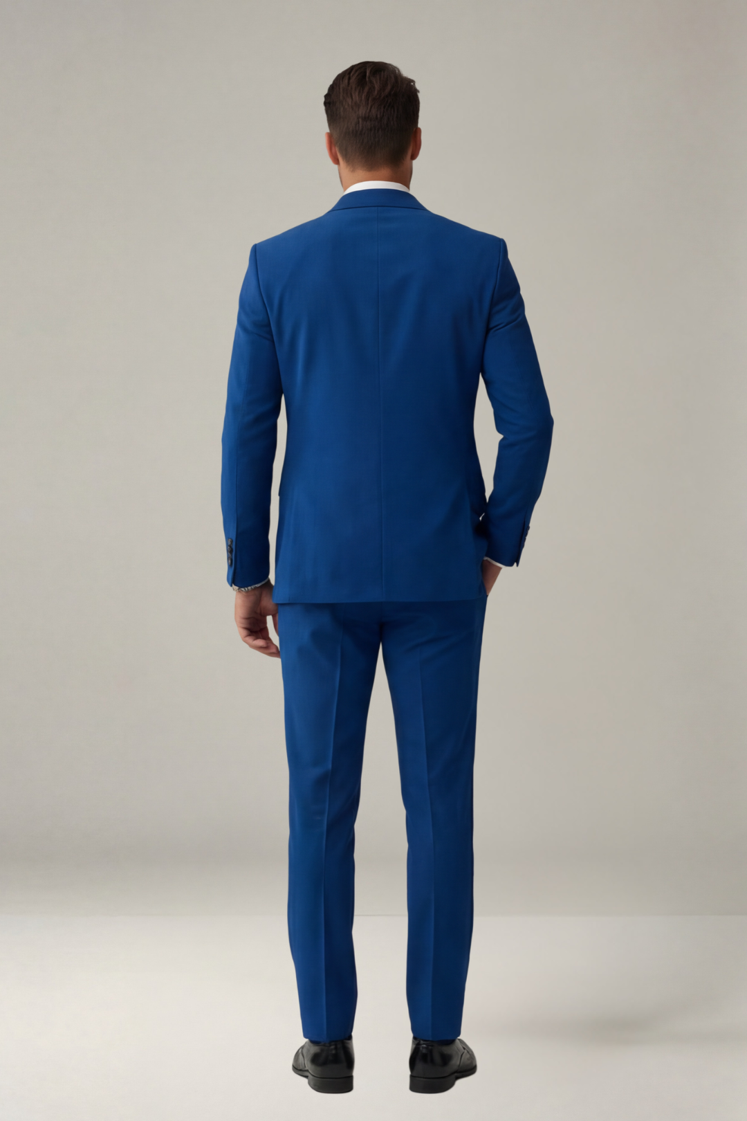 Teal blue 5- piece tuxedo with curtdana embroidery