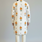 Off-White Floral Printed Kurta Pajama for Men – Casual Festive & Summer Ethnic Wear